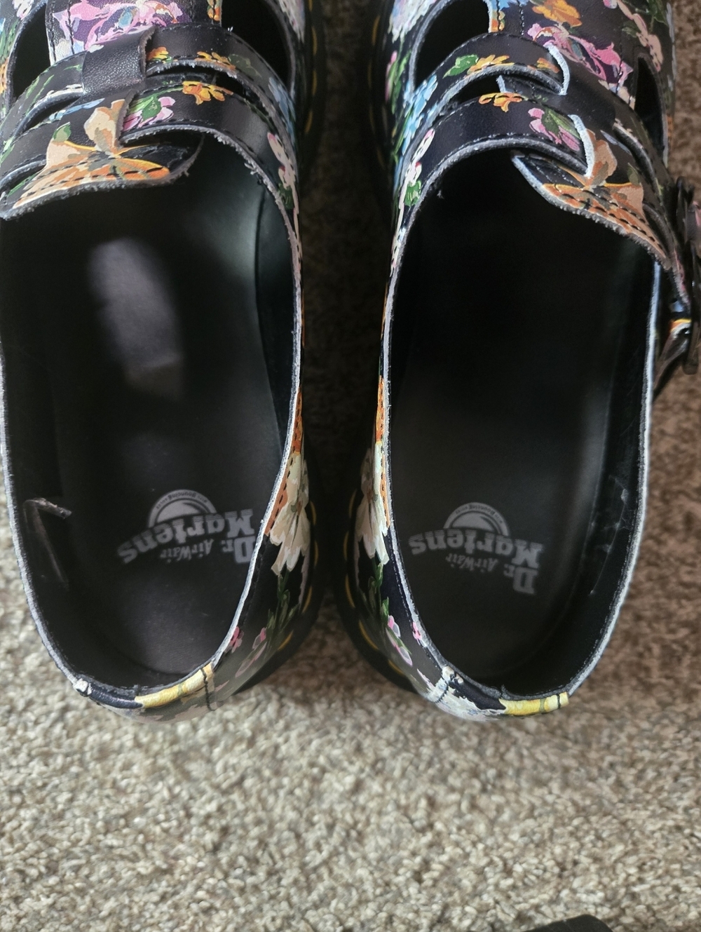 Dr. Martens Black Floral Mary Jane Loafers - Picture 8 of 9